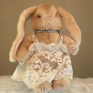 Vintage Floppy Ear Bunny Plush Stuffed Animal Moveable Arms Legs Easter Toy